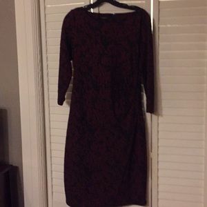 Talbots red and black dress